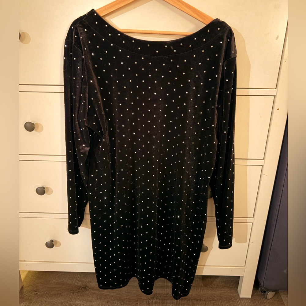 ✨ H&M Black Velvet Studded Holiday Party Dress – XXL (NWT) ✨